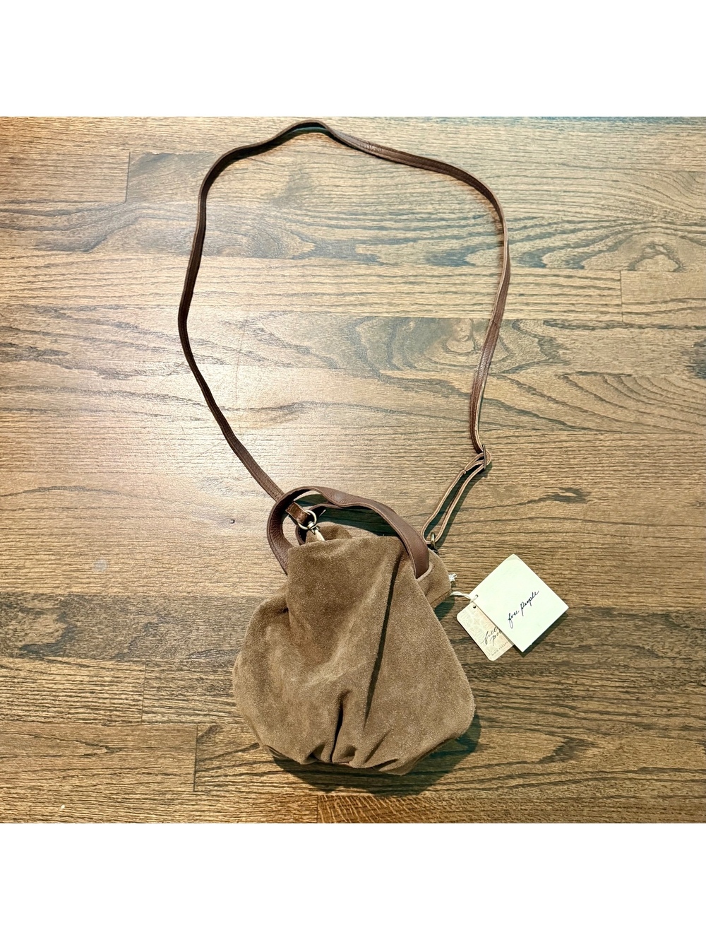 NWT Free People Suki Mini Tote Suede Brown Handbag - Picture 4 of 8
